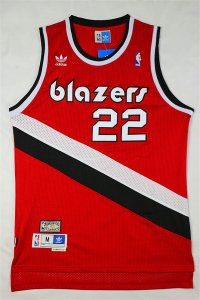 Maillot De Basket Portland Trail Blazers Clyde Drexle 22 Engrener Rouge
